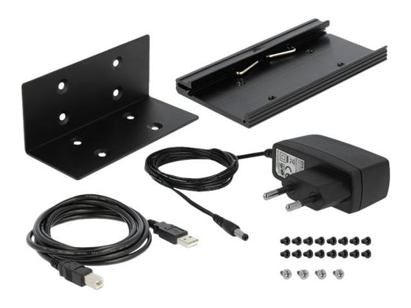 Delock USB 2.0 to 12 Port Serial RS-232 Hub with surge protection and extended temperature range - Seriell adapter - USB 2.0 - RS-232 x 12 - svart