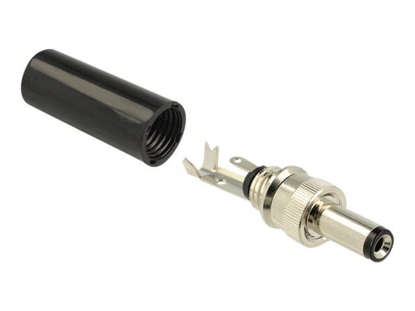 Delock - Strømkontakt - DC-jakk 5,5 mm x 12 mm (ID: 2,1 mm) (hann) - 18 V - 2 A
