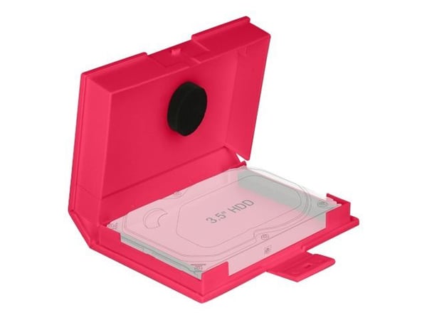 Delock Protection Box - Beskyttelsesboks for harddisk - kapasitet: 1 harddiskstasjon (3,5") - rød