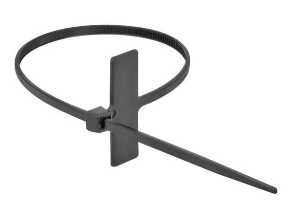 DeLOCK 18959, Kaksiaukkoinen johdinside, Polyamidi, Musta, -40 - 85 °C, 20 cm, 2,5 mm