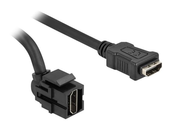 Delock - Modulinnlegg - 250° angled - 30 cm - HDMI - svart