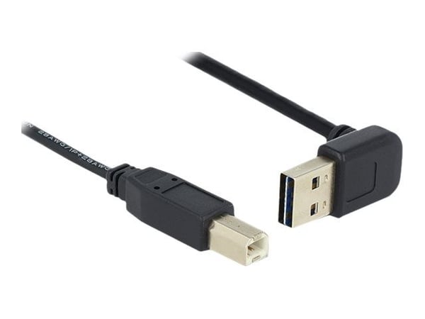 Delock Easy - USB-kabel - USB (hann) reversibel til USB-type B (hann) - USB 2.0 - 1 m - svart