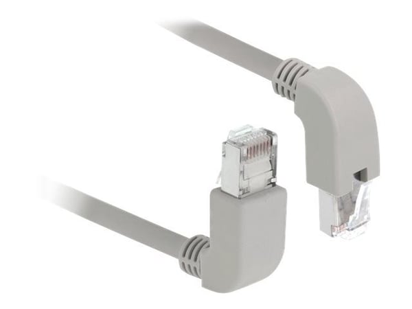 Delock - Koblingskabel - RJ-45 (hann) oppvinklet til RJ-45 (hann) vinklet nedover - 50 cm - 0.56 cm - SF/UTP - CAT 5e - halogenfri, formstøpt, fler...