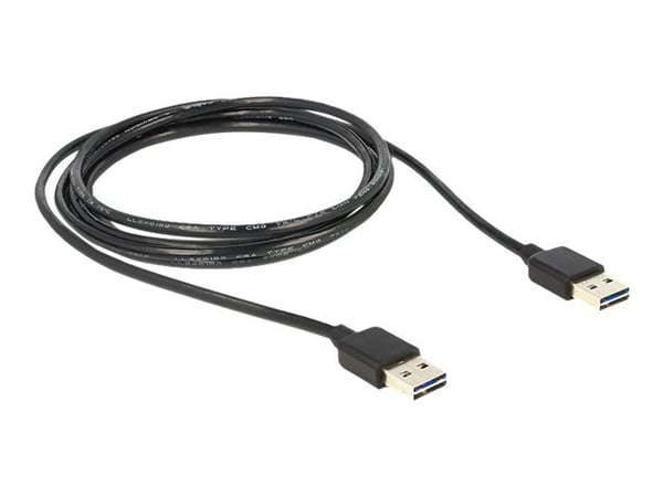 Delock EASY-USB - USB-kabel - USB (hann) reversibel til USB (hunn) reversibel - USB 2.0 - 2 m - svart Delock EASY-USB - USB-kabel - USB (hann) reversibel til USB (hunn) reversibel - USB 2.0 - 2 m - svart