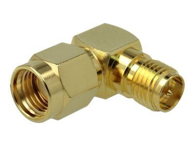 Delock - Antennisovitin - RP-SMA (R) kulmikas RP-SMA (P) suora - RP-SMA (P) suora
