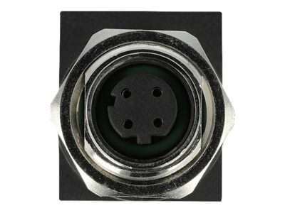 Delock - Nettverksadapter - 4-pins M12 (hunn) rett til RJ-45 (hunn) vinklet - CAT 5e - svart