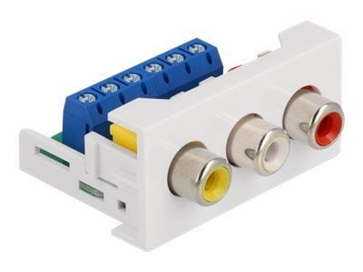 Delock - Easy 45 - trykklåsmodul - RCA, RCA, RCA - 1 modul - hvit, RAL 9003