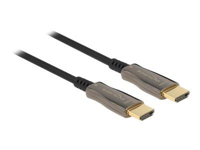 Delock - HDMI-kabel - HDMI hane till HDMI hane - 20 m - svart - Active Optical Cable (AOC), 8K60 Hz (7680 x 4320) stöd