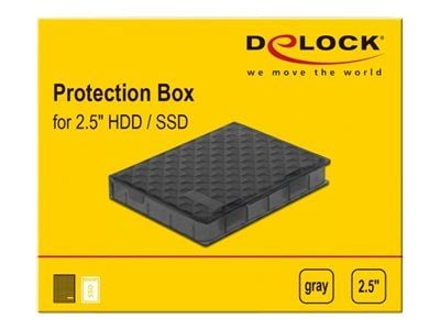 Delock Protection Box - Beskyttelsesboks for harddisk - kapasitet: 1 harddiskstasjon (2,5") - grå