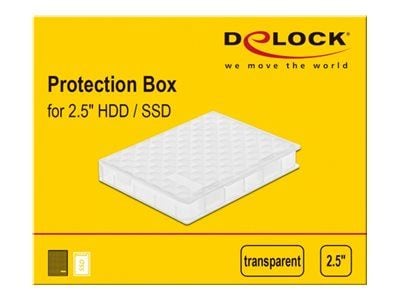 Delock - Beskyttelsesboks for harddisk - kapasitet: 1 harddiskstasjon (2,5") - gjennomsiktig