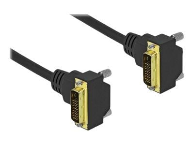 Delock - DVI-kaapeli - enkeltlink - DVI-D (han) vinklet til DVI-D (han) vinklet - 3 m - tommelskruer, 1200p support - sort Delock - DVI-kaapeli - enkeltlink - DVI-D (han) vinklet til DVI-D (han) vinklet - 3 m - tommelskruer, 1200p support - sort