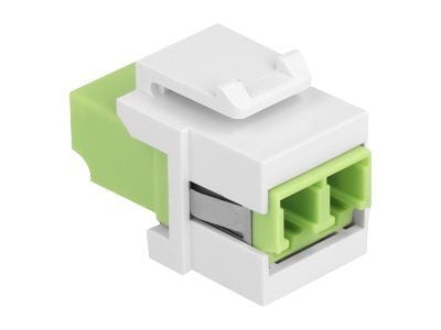 Delock - Nettverkkopler - LC multimodus (hunn) til LC multimodus (hunn) - fiberoptisk - dupleks - Keystone-jakk - hvit, limegrønn