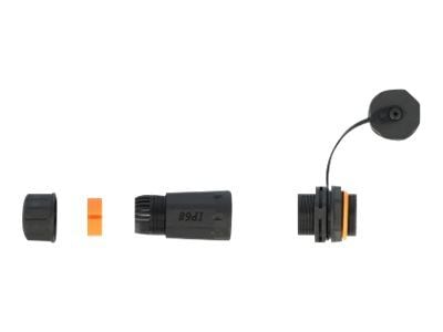 Delock - Nettverkkopler - RJ-45 (hunn) til RJ-45 (hunn) - STP - CAT 6a - svart, rød