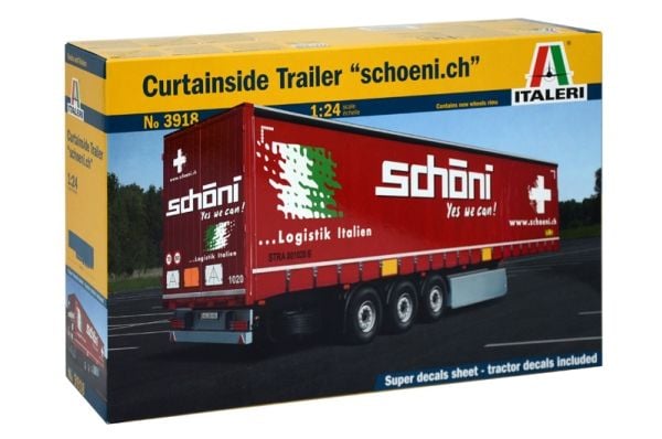 Italeri CURTAINSIDE TRAILER "Schoeni.ch", Truck/trailer, Monteringssett, 1:24, Schoeni.ch, Alle kjønn, Plast