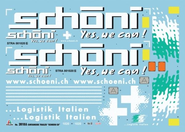 Italeri CURTAINSIDE TRAILER "Schoeni.ch", Truck/trailer, Monteringssett, 1:24, Schoeni.ch, Alle kjønn, Plast