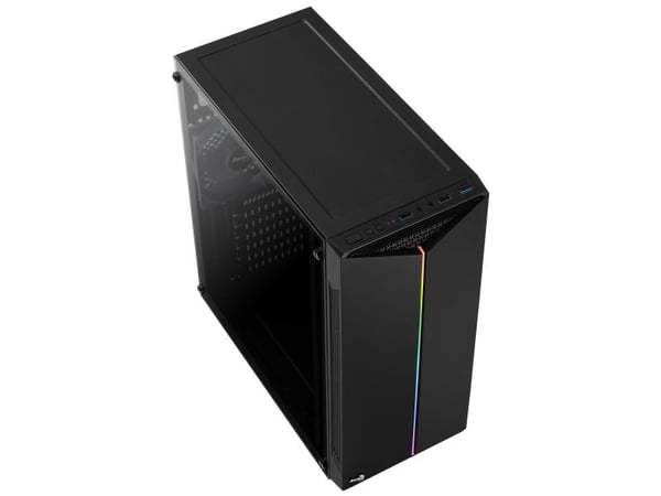 AeroCool Split - Tower - ATX - sidepanel med vindu (akryl) - ingen strømforsyning (ATX) - svart - USB/lyd