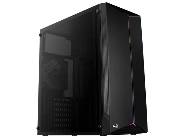 AeroCool Split - Tower - ATX - sidepanel med vindu (akryl) - ingen strømforsyning (ATX) - svart - USB/lyd