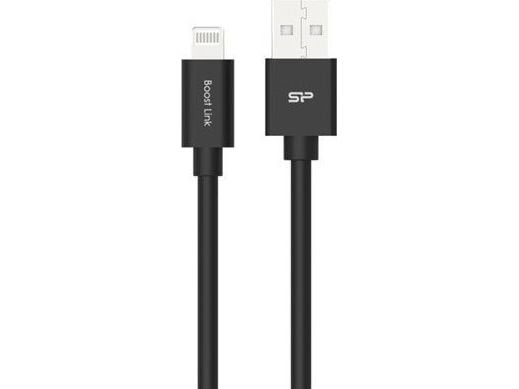 Silicon Power Boost Link PVC LK15AL - Lightning-kabel - Lightning hann til USB hann - 1 m - skjermet - svart
