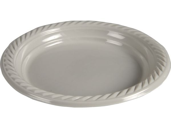 Tallerken, ABENA Gastro, Ø18cm, lysegrå, PP - (16 stk.)