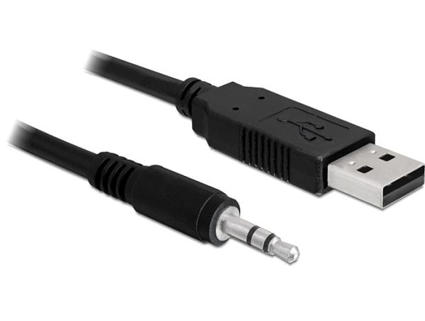 Delock Converter USB 2.0 > Serial-TTL 3.5 mm stereo jack - Seriell adapter - USB 2.0 - serie - svart