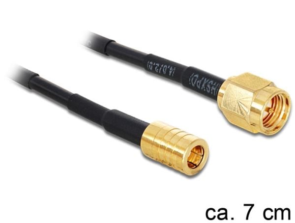 Delock Adapter SMA Stecker > SMB Stecker - Antenneadapter - SMB til SMA - 7 cm - svart