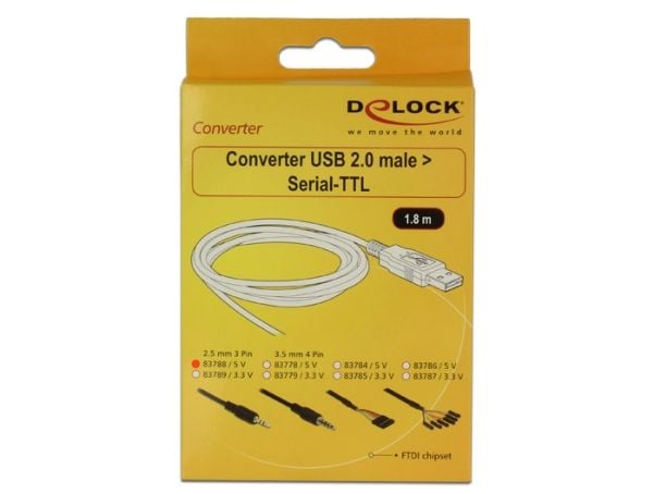Delock Converter USB 2.0 > Serial-TTL 2.5 mm 3 pin stereo jack 1.8 m (5 V) - Seriell adapter - USB - serie