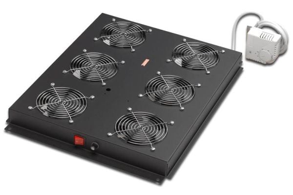 DIGITUS Professional Unique DN-19 FAN-6-SRV-B - Systemviftebrett - med 6 kjølevifter, termostat - svart, RAL 9005 - 19"