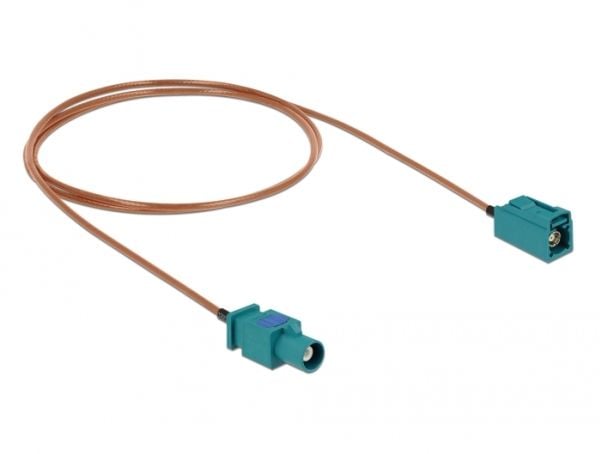 Delock - Antennekabel - FAKRA Z-kobling plugg til FAKRA Z-kobling beholder - 50 cm - koaksial - RAL 5021, vannblå