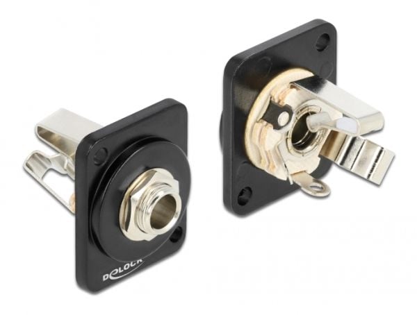 DeLOCK 86790, 6.35mm, Musta, Hopea, Naaras, Suora, Sinkki, 25,2 mm