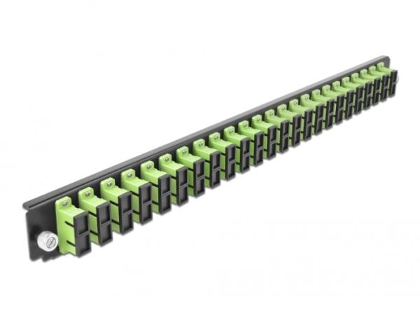 Delock - Fiber-optic splice box rack mount panel - front - SC MM X 24 - limegrønn - 1U - 19"