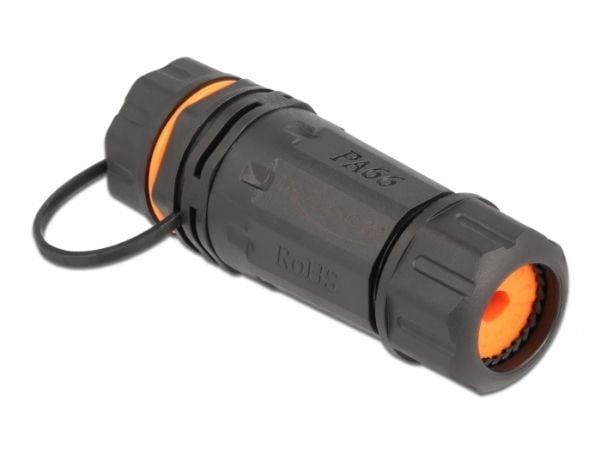 Delock - Nettverkkopler - RJ-45 (hunn) til RJ-45 (hunn) - STP - CAT 6a - svart, rød