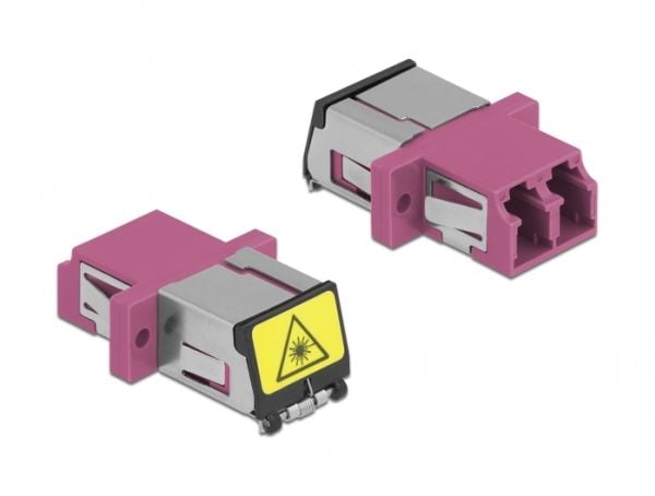 Delock - Verkkokytkin - LC-monimuotokytkin (naaras) LC-monimuotokytkimeen (naaras) - valokuitu - duplex - OM4 - violetti