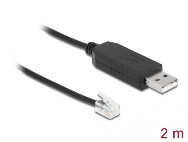 DeLOCK 66734, 2 m, RJ-9, USB 2.0 Type-A