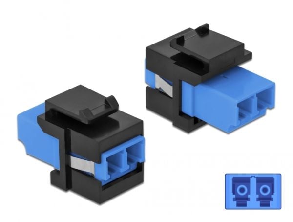 Delock - Modulaarinen sisäkappale - LC x 2 - musta, sininen