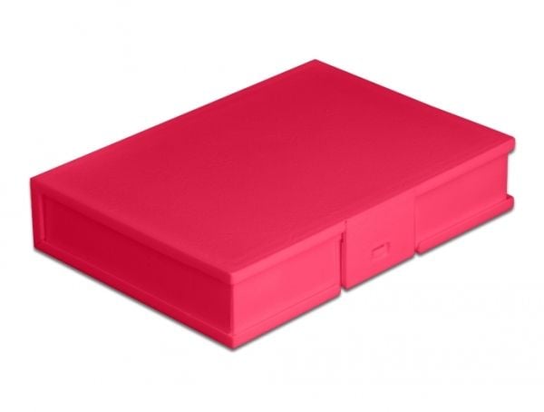Delock Protection Box - Beskyttelsesboks for harddisk - kapasitet: 1 harddiskstasjon (3,5") - rød