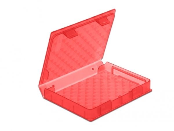 Delock Protection Box - Beskyttelsesboks for harddisk - kapasitet: 1 harddiskstasjon (2,5") - rød