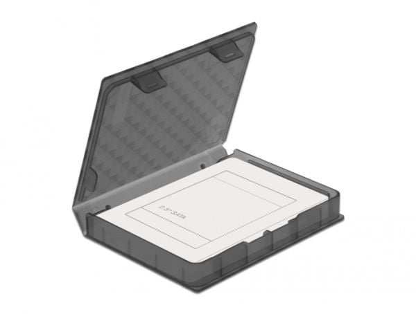 Delock Protection Box - Beskyttelsesboks for harddisk - kapasitet: 1 harddiskstasjon (2,5") - grå