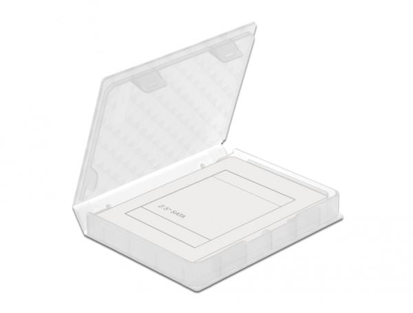 Delock - Beskyttelsesboks for harddisk - kapasitet: 1 harddiskstasjon (2,5") - gjennomsiktig