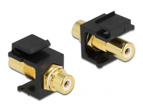 Delock Keystone Module RCA female > RCA female - Modulinnlegg (kopling) - RCA - svart, hvit