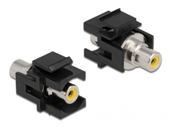 Delock Keystone Module RCA naaras > RCA naaras - Modulaarinen insertti (kytkin) - RCA - musta, keltainen