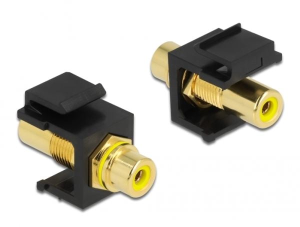 Delock Keystone Module RCA female > RCA female - Modulinnlegg (kopling) - RCA - svart, gul
