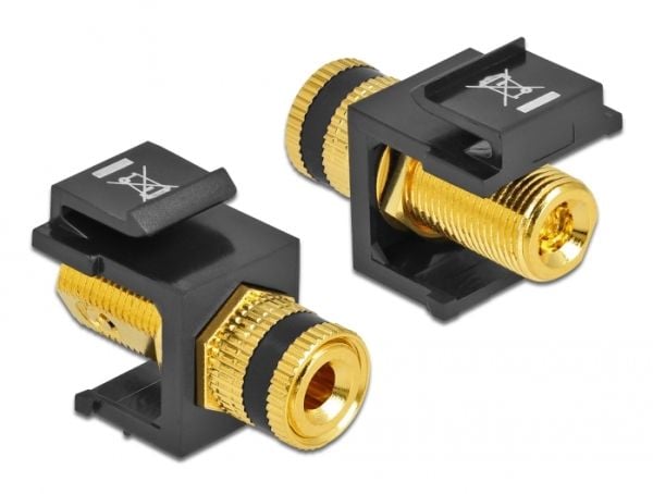 Delock - Modulinnlegg - Binding Post - svart, black insulator