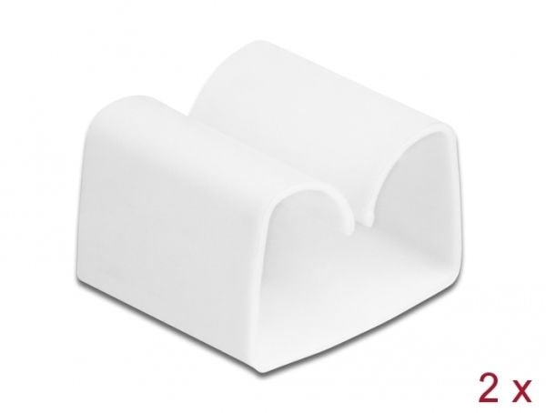 Delock - Kabelholder for kabler - hvit (en pakke 2)