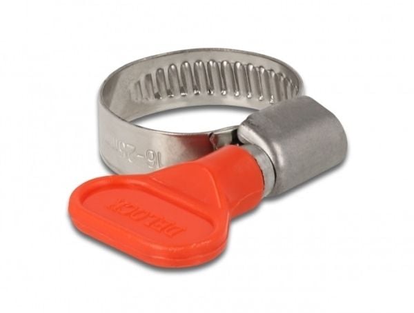 DeLOCK 19435, Ruuvipuristin (ruuvipyörä), Metallinen, Punainen, Muovi, Ruostumaton teräs, 2,5 cm, Kiina