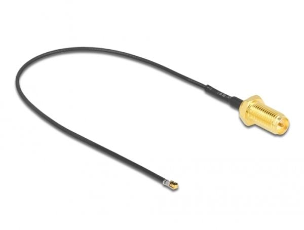 Delock - Antennekabel - MHF 4L LK (P) til RP-SMA (R) - 20 cm - 1.37 mm - koaksial - svart