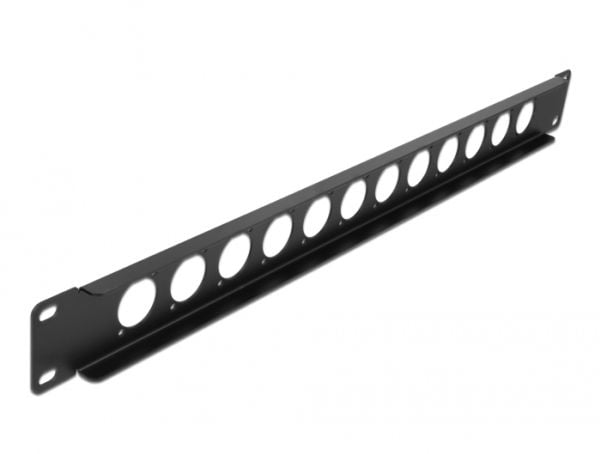 DeLOCK 86500, Telinekiinnitys, 1U, Musta, Metalli, 44,5 mm, 12,5 mm