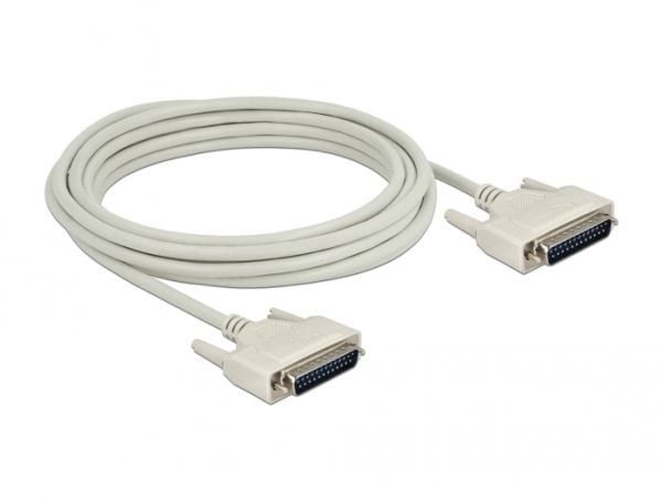 Delock - Seriell kabel - DB-25 (hann) til DB-25 (hann) - 5 m - tommelskruer - beige