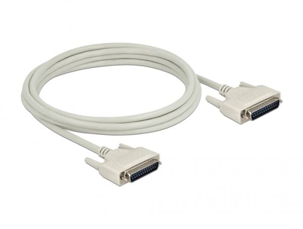 Delock - Seriell kabel - DB-25 (hann) til DB-25 (hann) - 3 m - tommelskruer - beige