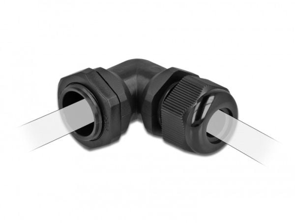 DeLOCK 60296, Musta, Muovi, 1 kpl, Kulmikas, PG11, 8 mm