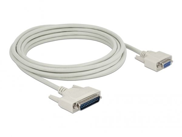 Delock - Serielt kabel - DB-25 (han) til DB-9 (hun) - 5 m - tommelskruer - beige